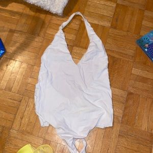 White halter neck bodysuit American apparel